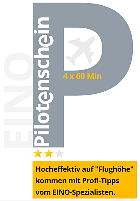 EINO Pilotenschein - 4 x 60 Minuten Intensiv-Coaching inkl. 4 Add-ons + 2 weitere Nutzer + 30GB