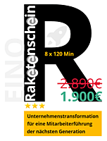 EINO Raketenschein - 8 x 120 Minuten Profi-Coaching und Onboarding-Transformation inkl. 4 Add-ons + 5 weitere Nutzer + 100GB