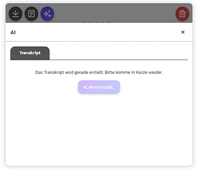 KI Add-on #1 - Transkription von Audio + Video