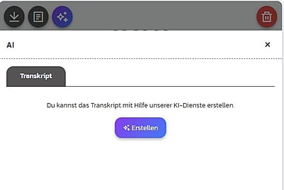 KI Add-on #1 - Transkription von Audio + Video